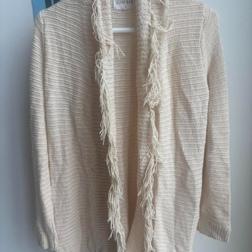 Olive Women's Cream and Tan Cardigan